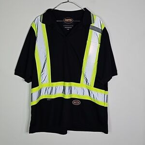 Pioneer XL black reflective class 1 level 2 storm master traffic short sleeve